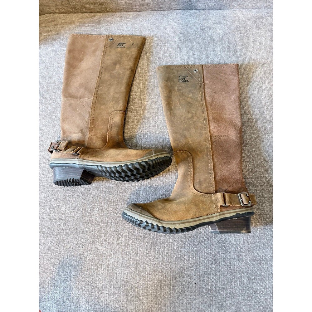 Sorel Slimboot Waterproof Leather Tall Riding Pull On Boots Womens size 8